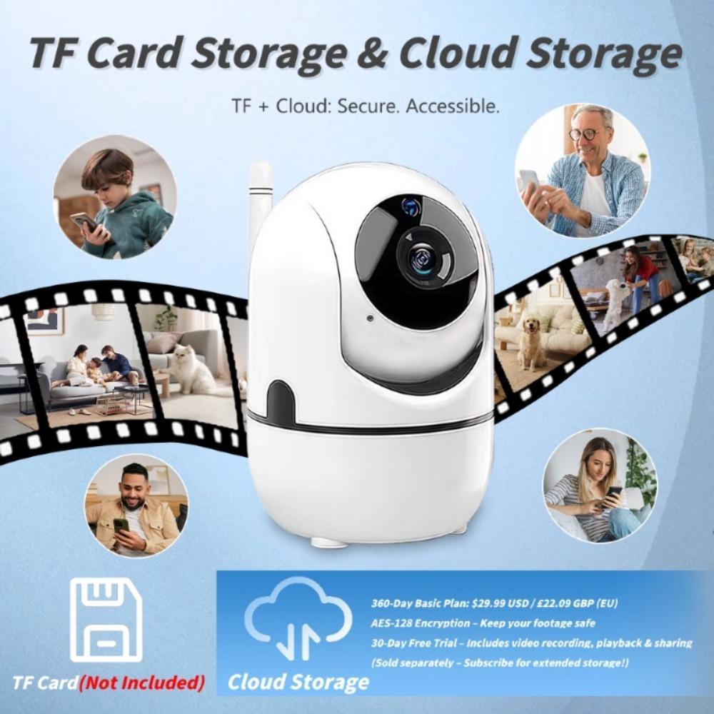 2.4GHz Smart Security Camera, WiFi Camera for Home Security, Ai Human Motion Tracking, 1080P HD 2-Way Talk Camera, WiFi Indoor Cameras, WiFi Surveillance Camera, Wireless Surveillance Camera, WiFi Monitoring Camera, Ai Tracking Sensor