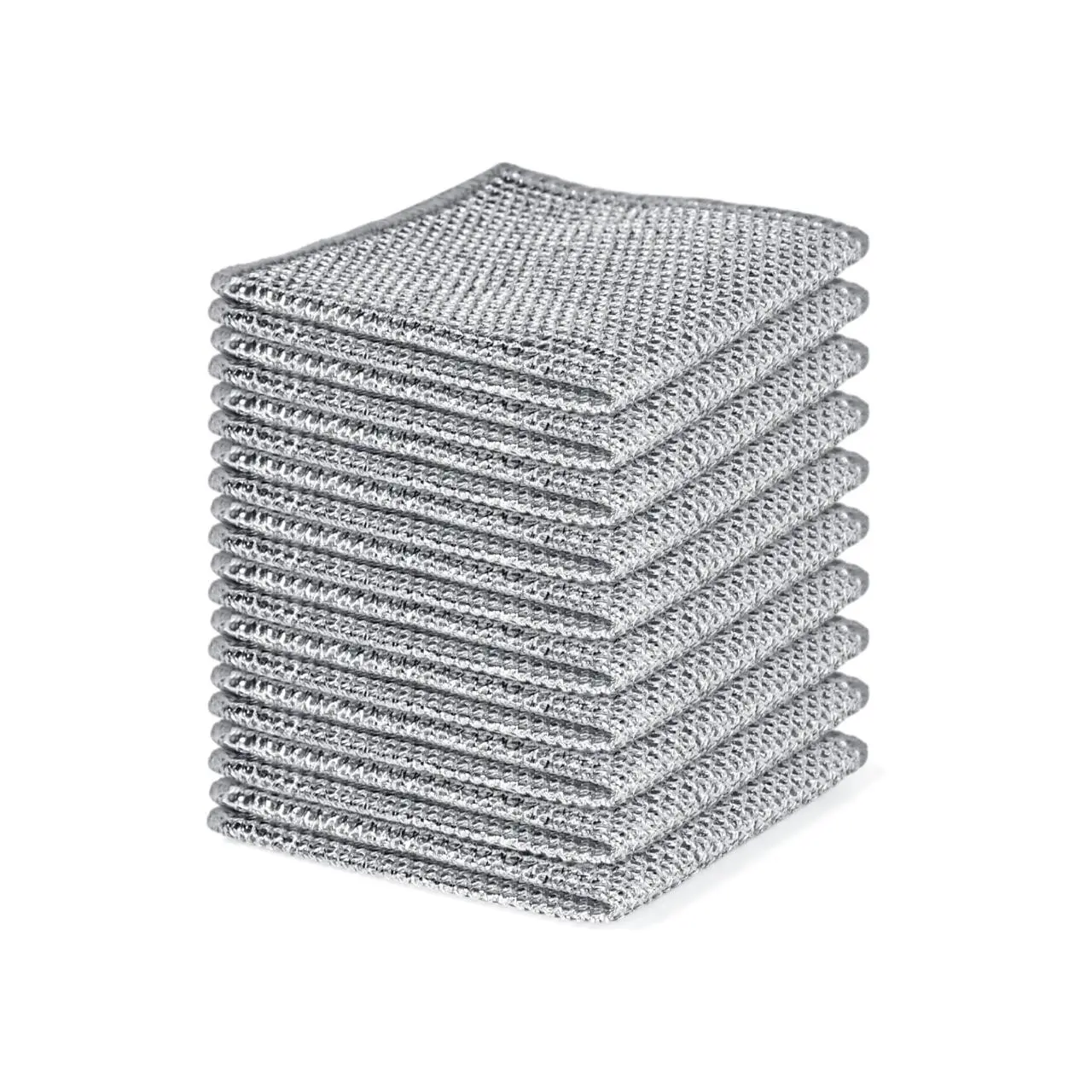 10/30pcs Upgraded Steel Wire Dishcloth, Dual Layer Steel Wire Cleaning Cloth, Strong Non-Scratch Iron Wire Sponge, Metal Scrubber, for Cookware, Sink, Dishes, Stove