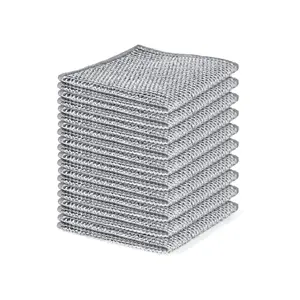 10/30pcs Upgraded Steel Wire Dishcloth, Dual Layer Steel Wire Cleaning Cloth, Strong Non-Scratch Iron Wire Sponge, for Cookware, Sink, Dishes, Stove