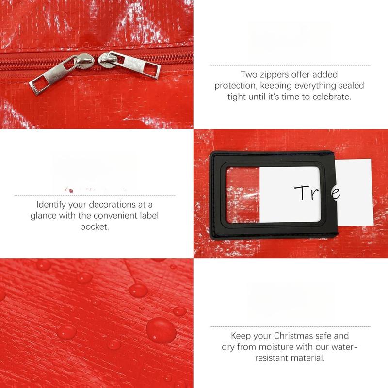 7.5 ft Christmas Tree Storage Bag Durable Heavy Duty Extra Large Artificial Xmas Holiday Tree Bag with Reinforced Handles and Dual Zippers Wide Opening Red Decoration Decoration Decoration Organiser