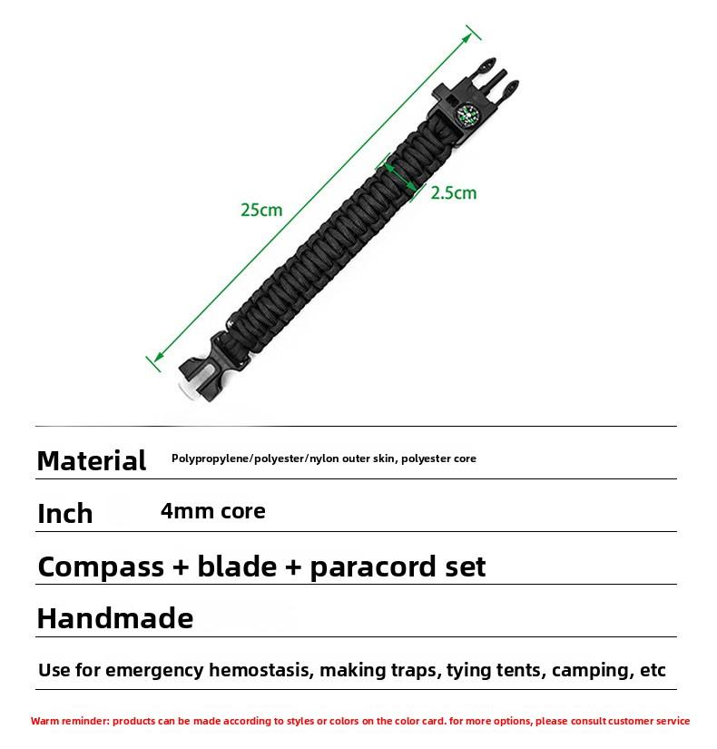 Paracord bracelet survival bracelet multifunctional five-in-one outdoor paracord camping adventure seven-core wristband