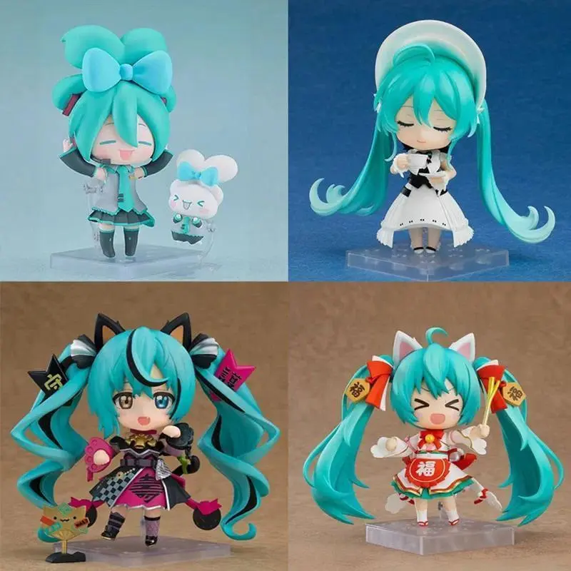 2026 hot itemHatsune Miku Q Version Nendoroid Lucky Cat Symphony Movable Anime Figures Model Doll Set Collection Gift For Anime Collectors Popular toys