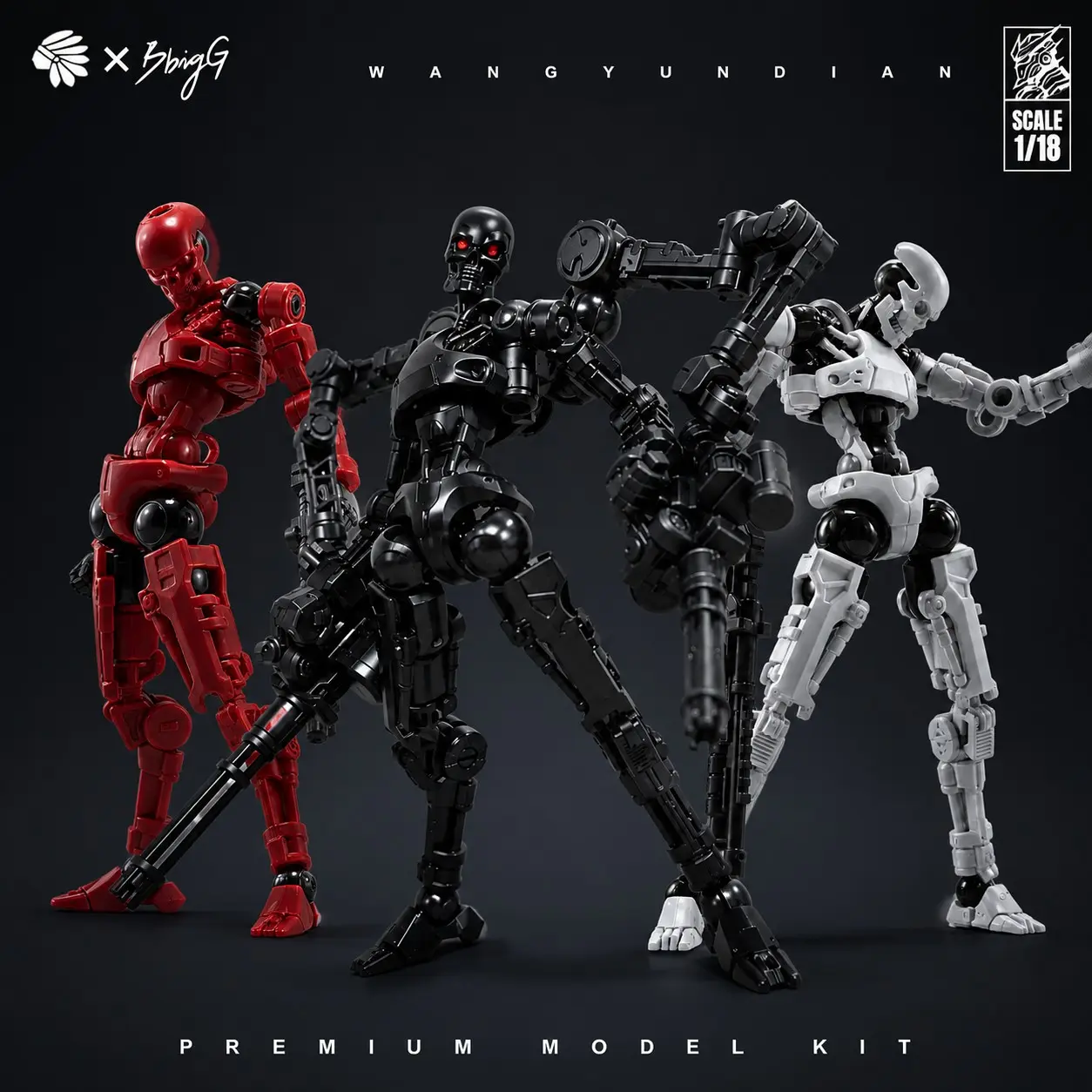 1/18 Scale Sci-Fi Mecha Model Kit, 32-Joint Articulated Robot, DIY Action Figure with Display Base, Replacement Hands, Tactical Gear, Collector's Set