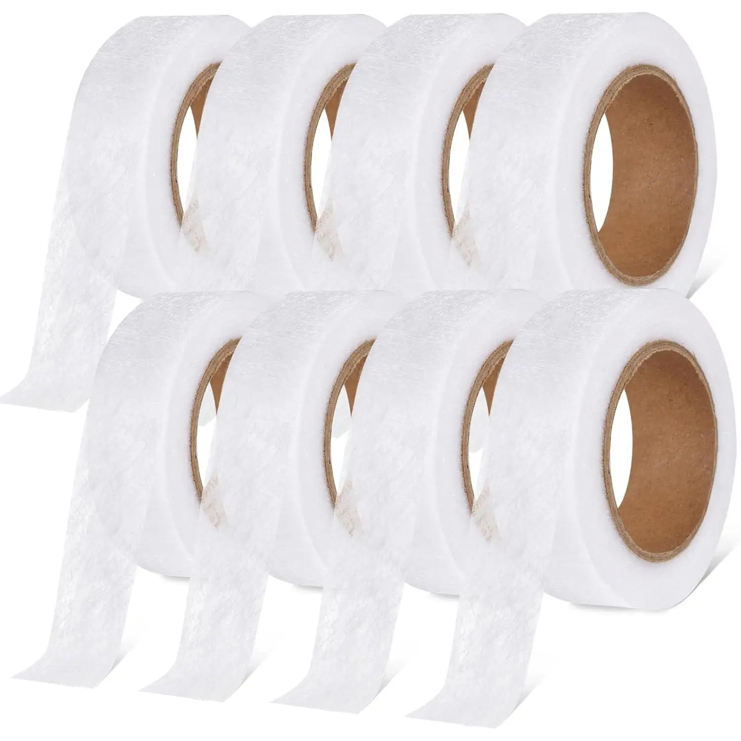 8 Rolls Iron  Hemming Tape, 7/10 INCH x 10 Yards No Sewing Hem Tape, Fabric Adhesive Tape for Pants, Shirts, Jackets, Skirts, Socks, DIY Crafts (White)