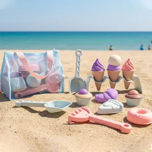 20-Piece Kids Beach Toy Set, Random Colors, Ice Cream Cone Shovel, Sand Digging Kit with Storage Bag, Birthday Gift, Home Play Toys