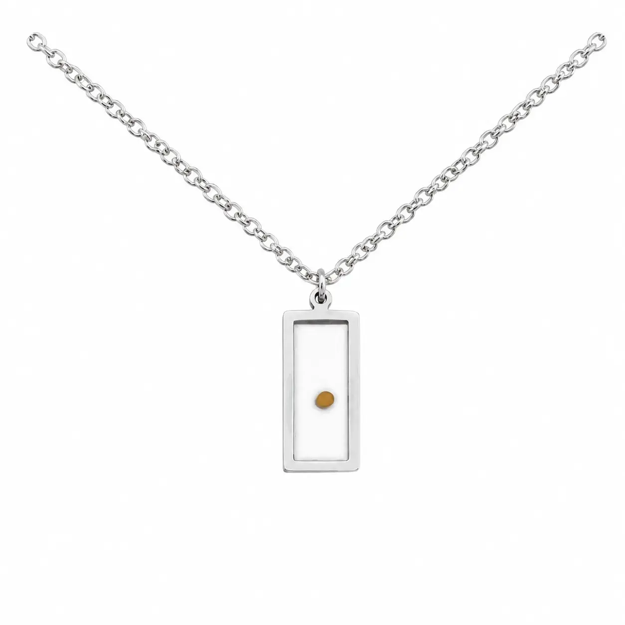 Minimalist Mustard Seed Pendant Necklace - Mirror-Finish Stainless Steel Jewelry, Hypoallergenic Tarnish-Resistant Unisex Faith Piece with Adjustable Chain, Geometric Cross Charm for Daily Wear or Gifting, All Seasons Pendant Shape