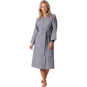 Turkish Linen Waffle Knit Lightweight Kimono Spa & Bath Robes for Women - Quick Dry - Soft