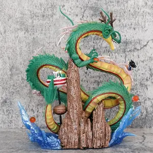 One Piece Dragon Ball Shenron with Kid Goku Figure, Summon Scene Collectible ，Shenron & Goku Collectible Statue, Dragon Ball Anime Figure with Ocean Base，Dragon Ball Collectible for Fans & Display