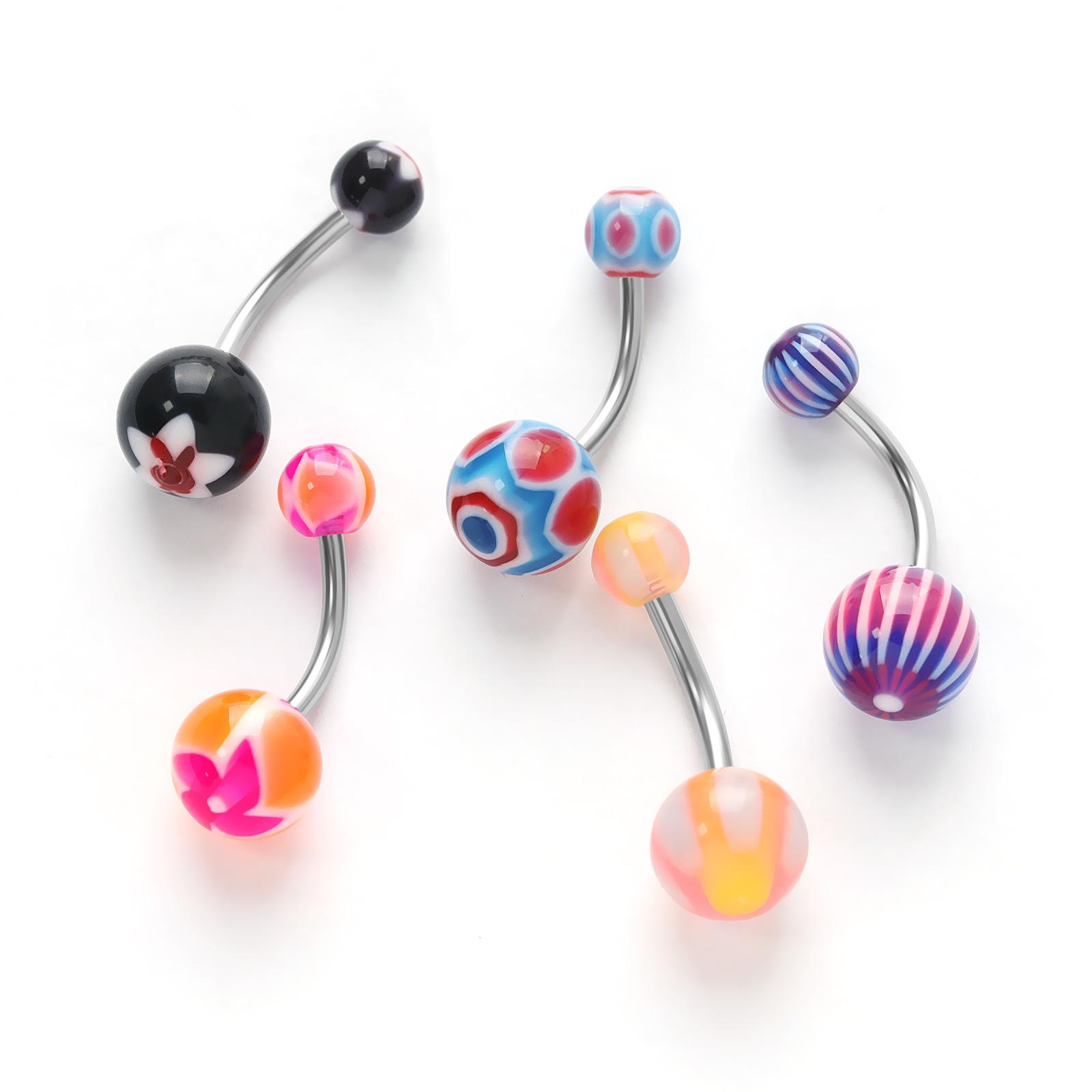 316L Stainless Steel Mixed Style Body Piercing Jewelry Set with Case, Colorful Nose Rings Tongue Rings Eyebrow Rings, Hypoallergenic Piercing Kit for Women Men