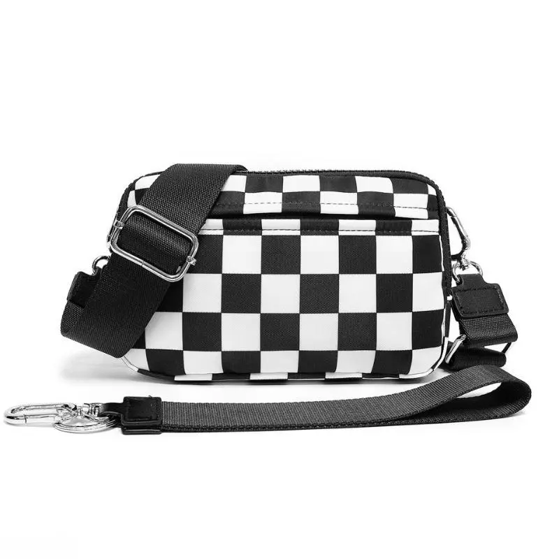 Waterproof Dual-Layer Chest Bag: Outdoor Running Waist Pack, Unisex Crossbody Bag, Polyester, Adjustable Strap