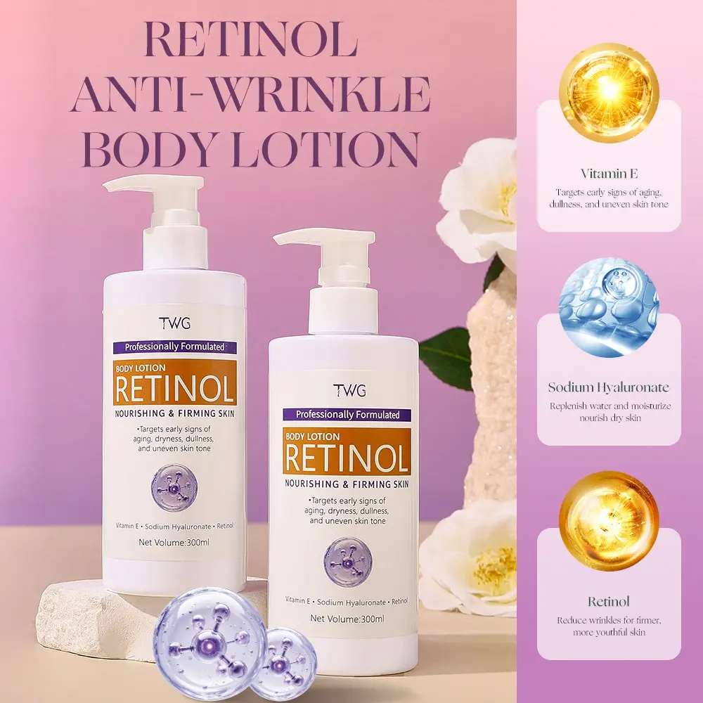 300ML Retinol Body Lotion, Improves Loose Skin, Brightens Complexion, Tightens Skin, Reduces Fine Lines, Suitable for Men and Women