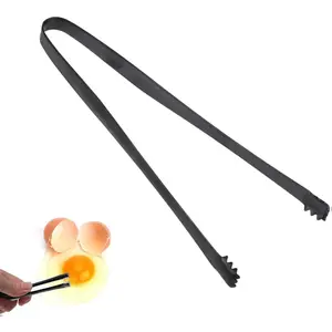 Egg Chalaza Removal Tool, Stainless Steel Toothed Egg Chalaza Remover Eggshell Fragment Remover Kitchen Tongs for Cooking Bakers Chefs Sturdy Utensils Lightweight Black