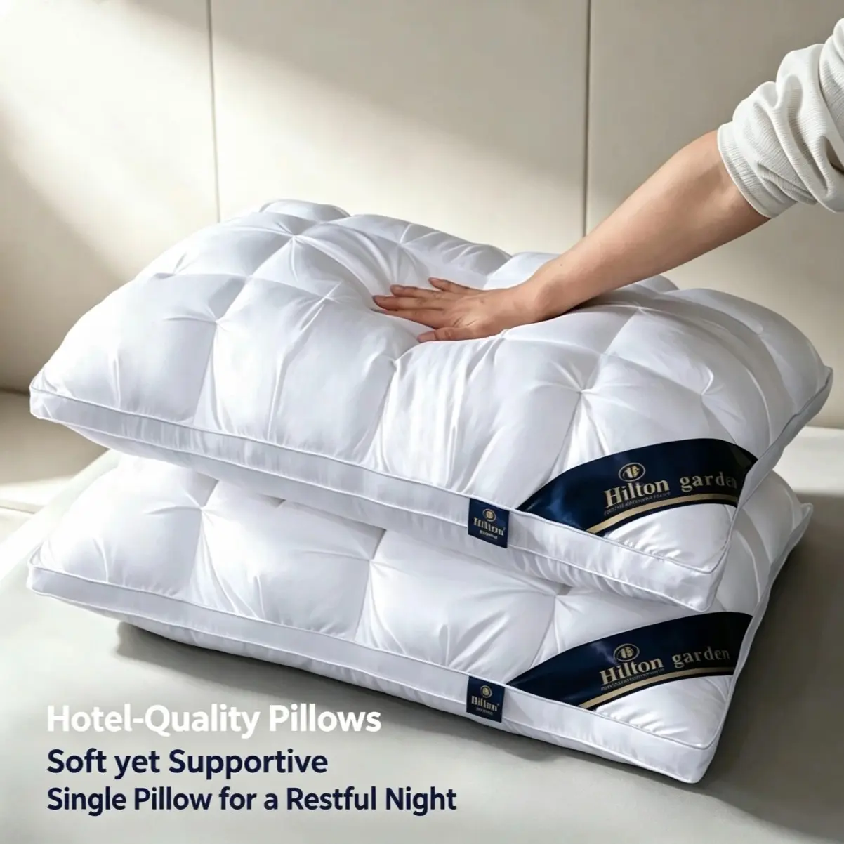 Modern Neck Support Pillow for Cervical Alignment, Zippered Closure, Woven Polyester Fabric, Hand Washable, Multi-Position Sleep Aid