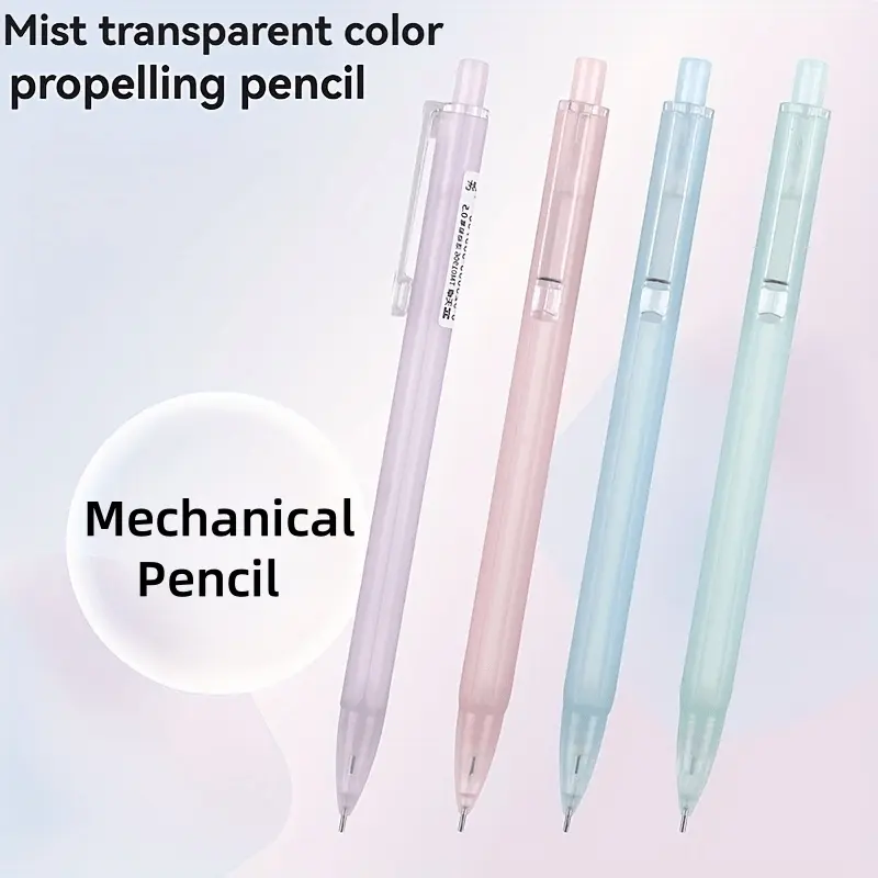 4-Pack colored mechanical pencils | Macaron push pencils, Cute Mechanical Pencils, suitable for daily office use, plastic material, diameter 0.7mm, HB hardness