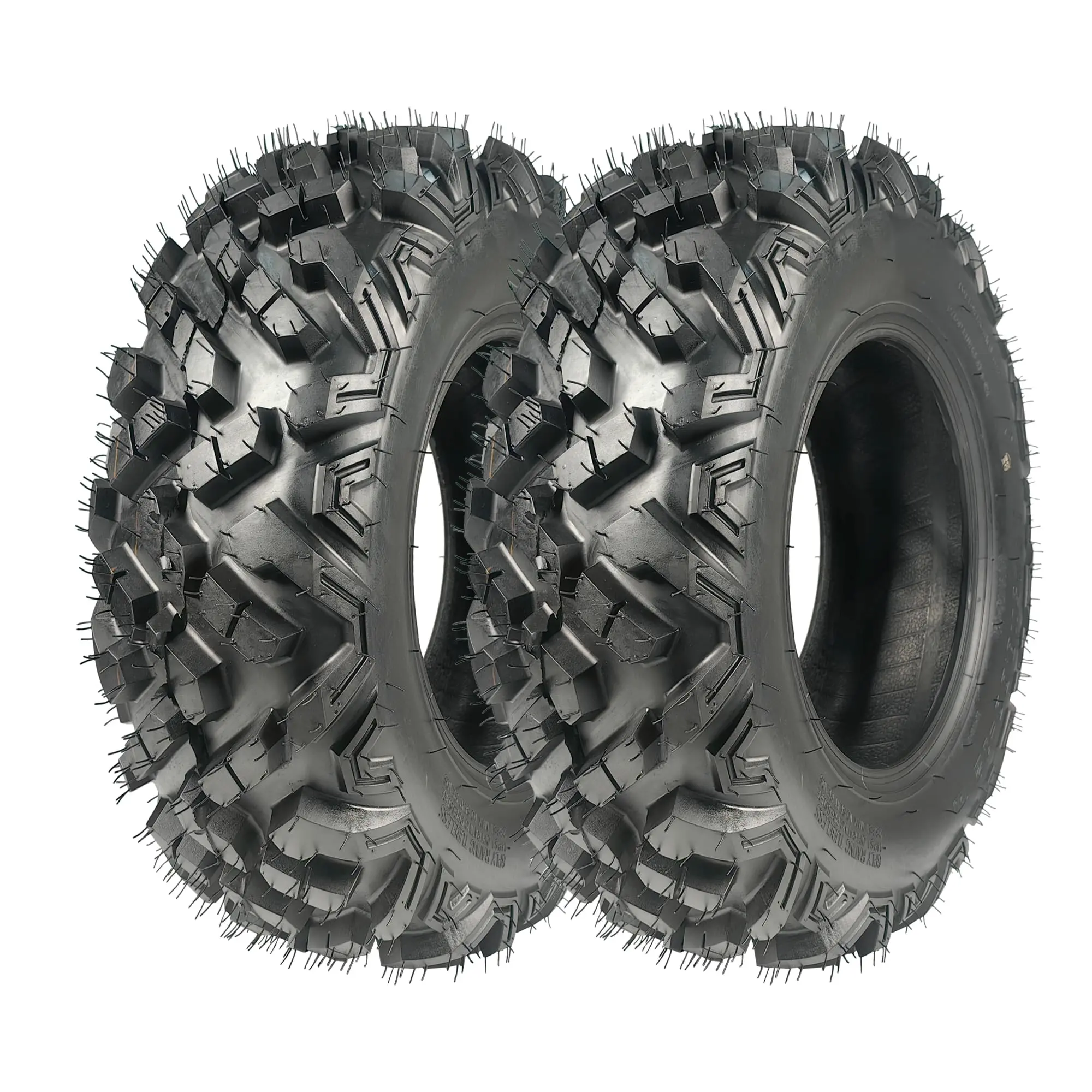 25x8-12 ATV UTV Tires (Set of 2), 6-Ply All-Terrain Off-Road Tires for Polaris RZR Honda Foreman Yamaha Kodiak, Tubeless Radial, Heavy Duty Puncture Resistant, Mud Sand Rock Grip, 2500lbs Load Capacity, Black