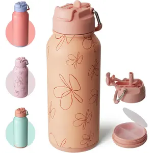 BOTTLE BOTTLE 32oz Insulated Water Bottle Stainless Steel Sport Water Bottle with Straw Dual-use Lid Design  Gym with Pill Box