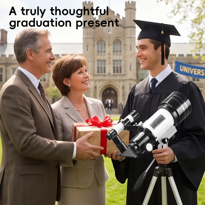 High-definition zoom telescope with FMC multi-coating technology, capable of observing the Moon and the Sun. An ideal gift for Thanksgiving, graduation season, or for couples, mentors, family, and friends.