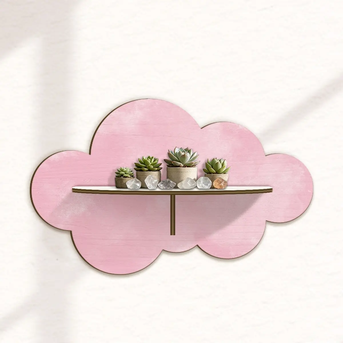 Cloud Wooden Wall Shelf, Crystal and Decor Display Rack, Ideal for Living Room, Bedroom, Flower Shop, Coffee Shop, Perfect Gift