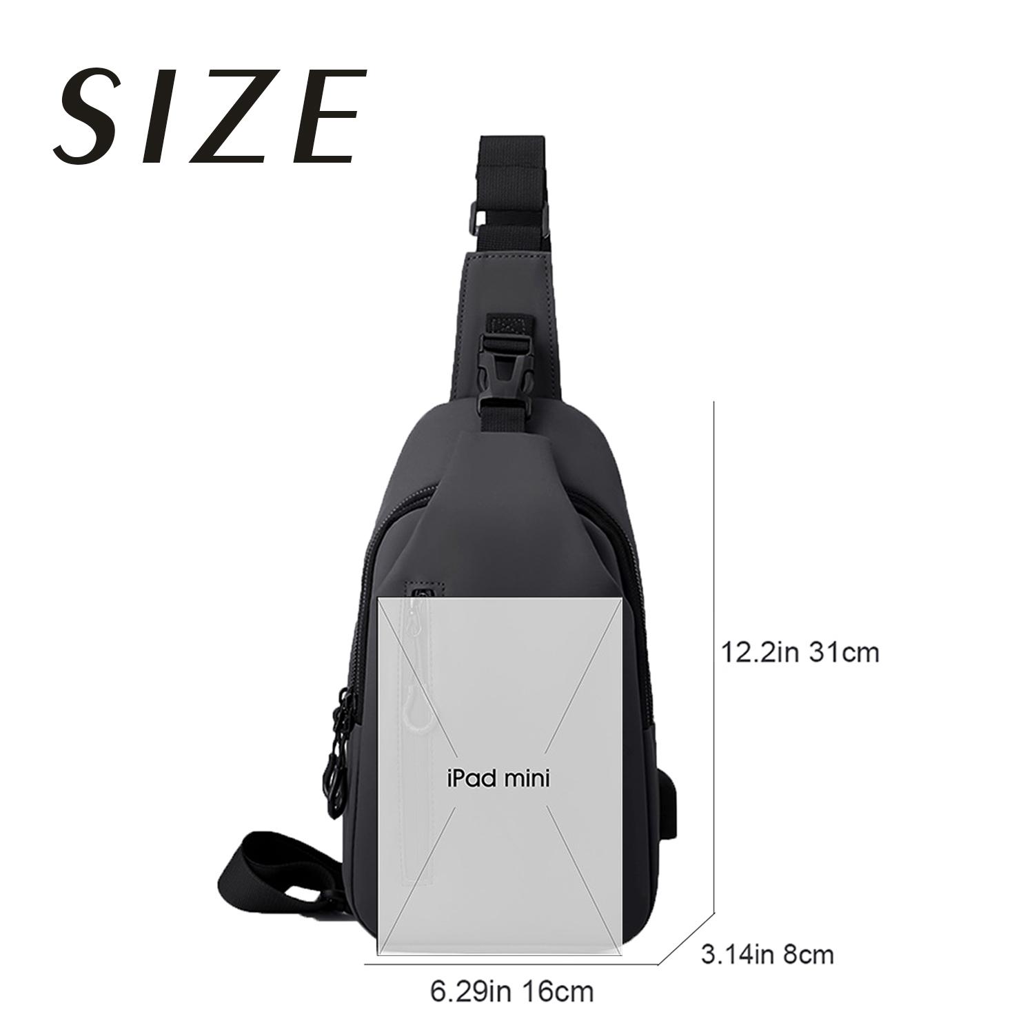 Men's Versatile Sling Chest Bag - Removable Adjustable Strap & Zipper Pockets Shoulder Bags for Business Travel