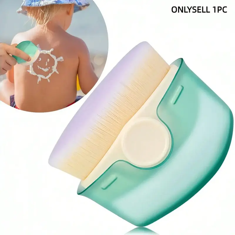 Sunscreen Brush with Protective Cover, Sunscreen Lotion Diffuser, Easy Application, Daily Use, Personal Body Care Tool, Mini Portable Foundation Brush