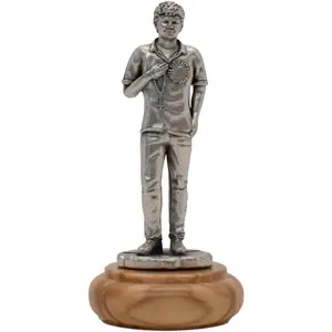 Catholic Saint Mini Statue | Christian  Decor | 2.25" Tall Metal Figurine  Olive  Base |  Religious  for First Holy Communion or Confirmation (. Carlo Acutis)
