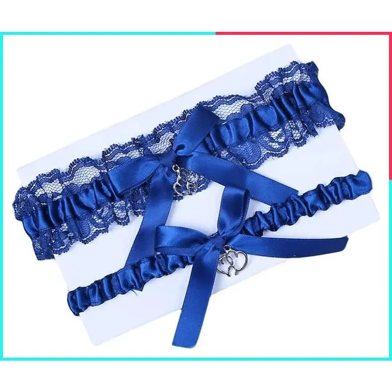 Women's Wedding Bridal Lace Leg Garter Set with Toss Away Garter Belt