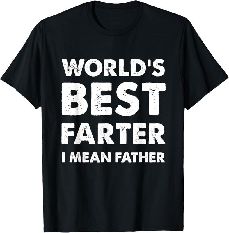 [100% Cotton] Father's Day Retro World's Best Farter Dad Joke T-Shirt Premium Cotton Apparel Fathersdaygift Graphic Tees Men graphic tee Streetwear