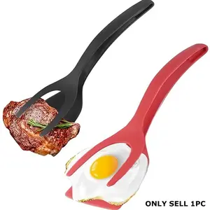2-in-1 Silicone Non-Stick Spatula, 1 Count Slotted Design Kitchen Tool for Easy Flipping & Serving, Kitchen Utensils & Gadgets, Kitchen Cooking Accessories