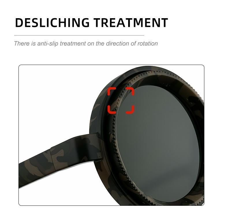 New Model ND Adjustable Zoom Sunglasses for Men, Round Frame, High-End Polarized Glasses for Driving