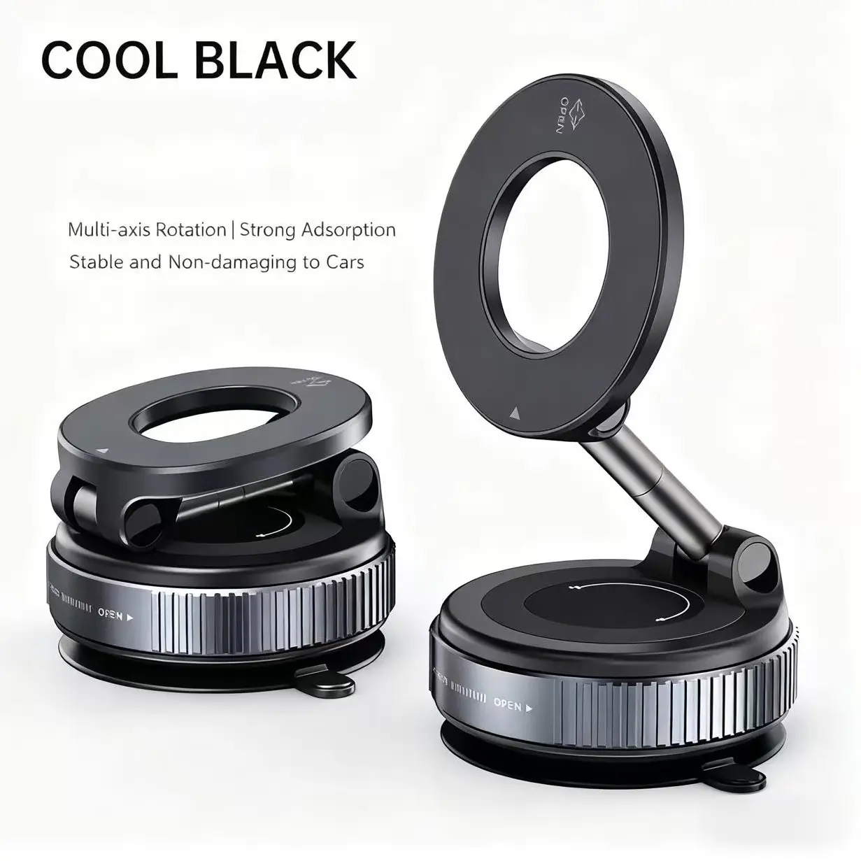 New Vacuum Suction Magnetic Phone Stand, Multi-Functional Car Dashboard Portable Live Streaming Phone Mount, Universal Fit, Phone Holder for Car