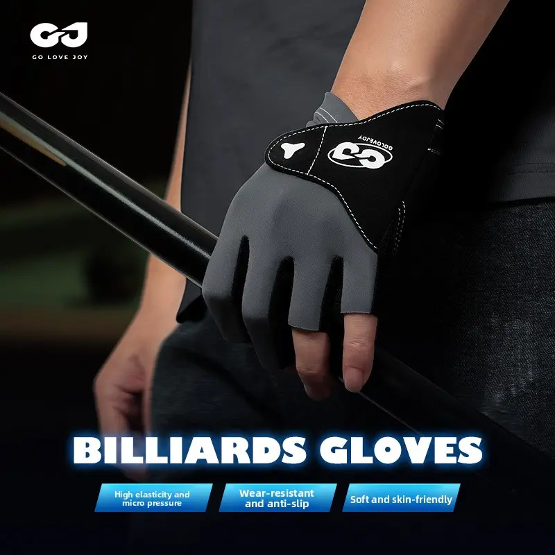Billiards gloves Thin breathable pressurized non-slip snooker games Men's and women's billiard sports half-finger gloves