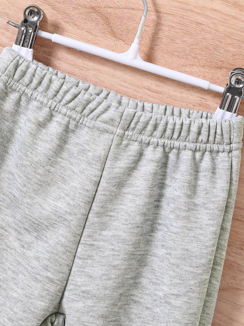 Newborn Baby Boy Girl Hoodie Set, Long Sleeve Cartoon Letter Print Romper Pants, Casual Fashion Infant Clothing for Daily Wear