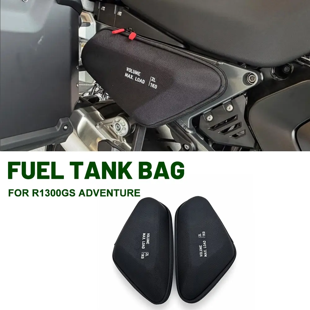 For BMW R1300GS ADVENTURE Motorcycle Frame Triangle Waterproof Tool Bags Pair 2L Hard Shape Side Storage Pouch Store Repair Parts Expand Long Trip Storage For Large Tank ADV Cross-country Tour Riders New Upgraded Mod Accessories