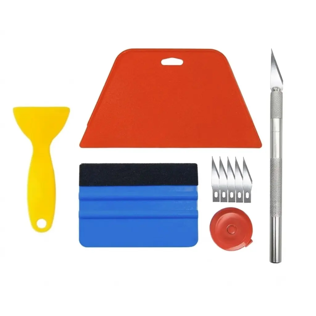5-Piece Felt Edge Scraper Set for Car Vinyl Film, Manual Drive Spatula for Smooth Application, Ideal for Windows, Wallpaper, Stickers