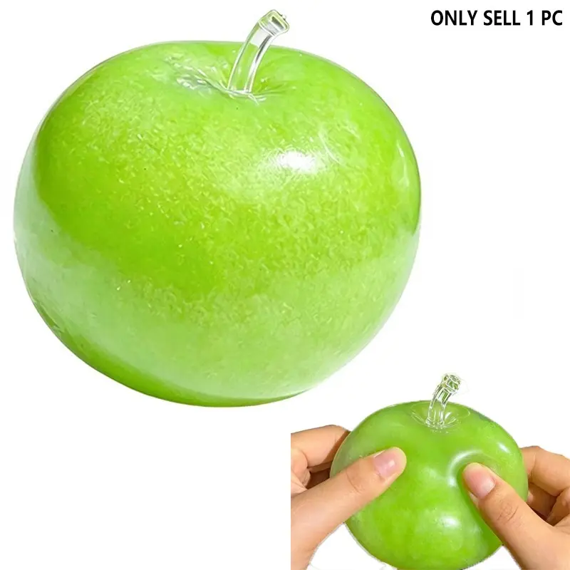 Green Apple Slushie Squeeze Toy, Malleable Coconut Oil Squishy, Stress Relief Toy with Squeeze Crunch Sound, Fun and Relaxing