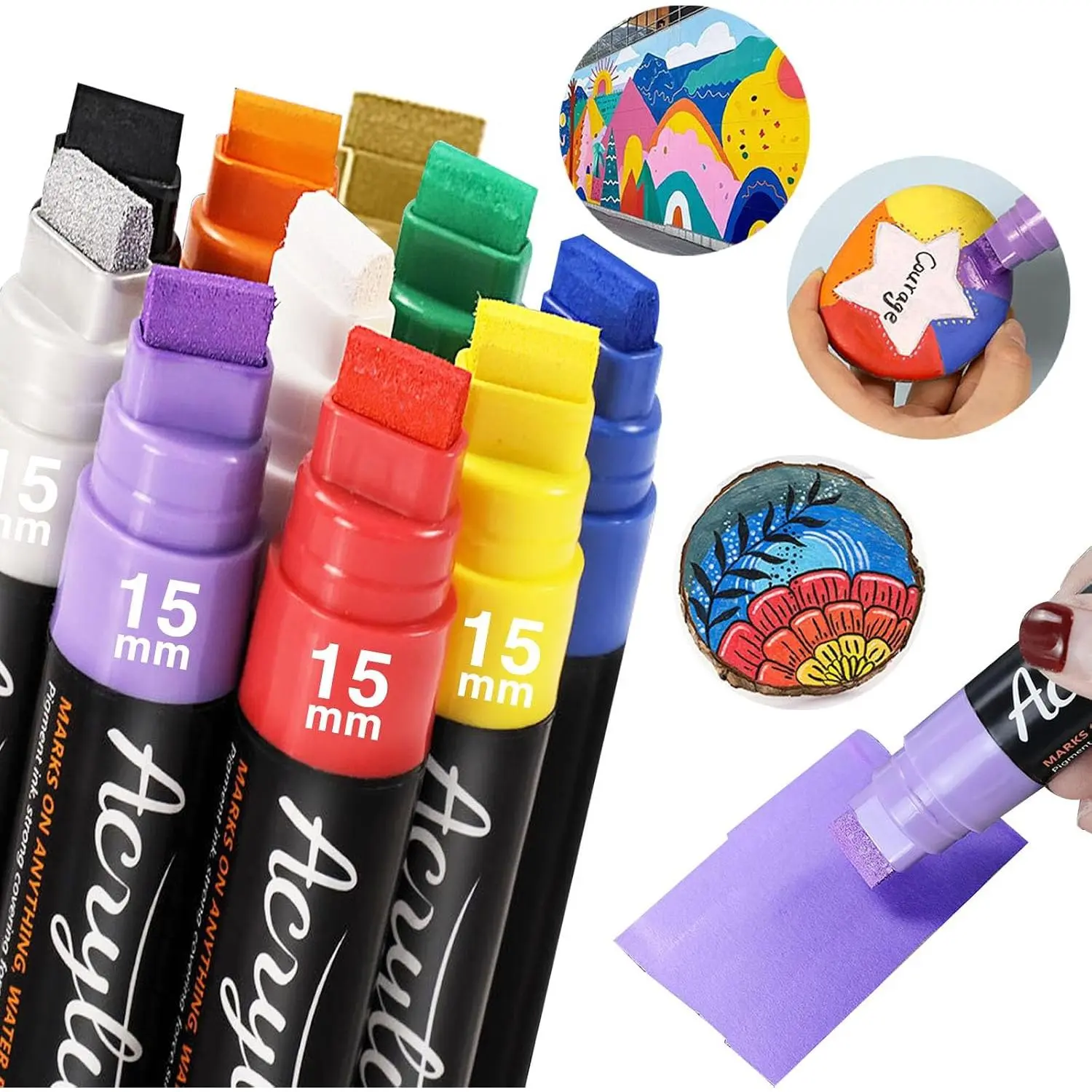 10 Graffiti   Markers,15mm  Felt Tip Poster  Pens  painting Pen for Whiteboard Window  Glass Plastic  Rock and Metal Graffiti