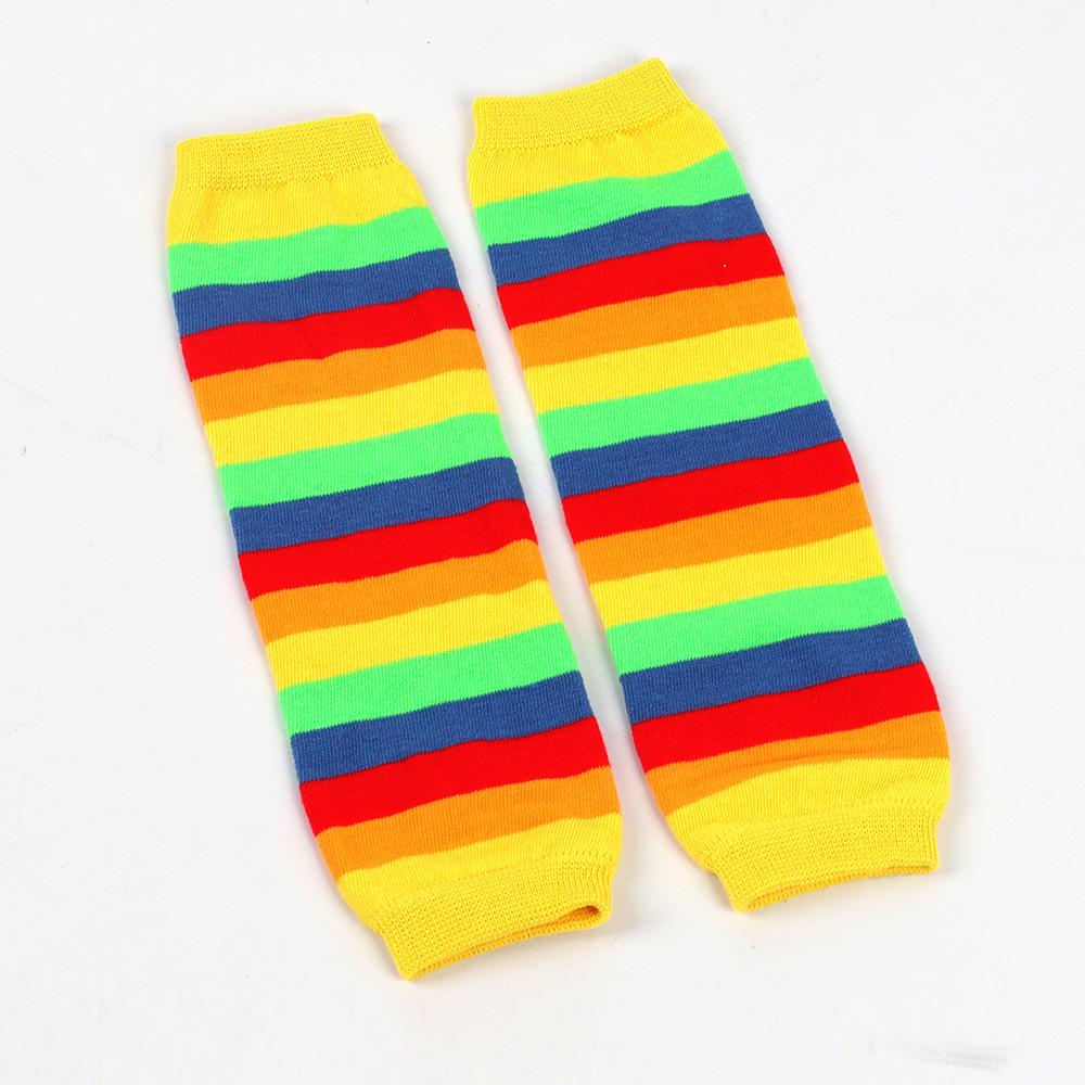 Rainbow Knitted Gloves Colorful Striped Long Sleeves Soft Stretchy Warm Handwear LGBTQ+ Pride Month Essential Vibrant Striped Knit Mitts for European & American Pride Parade Music Festival Holiday Party Cosplay Daily Casual Wear Lightweight Durable Fashio