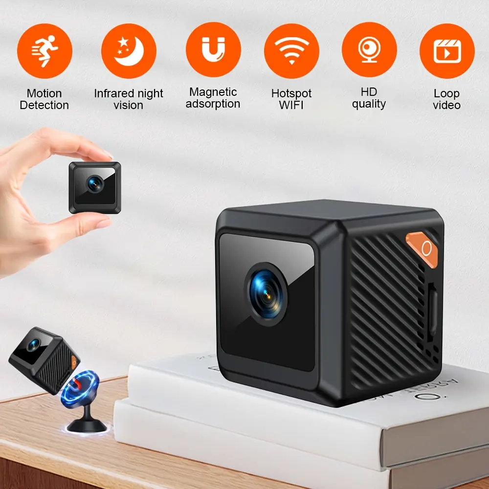 Newly Upgraded Home Security Camera, 1080P HD Wi-Fi Camera, 140-Degree Wide Angle, Night Vision, Motion Detection, Supports Up to 256GB TF Card (Card Not Included), Portable USB Rechargeable Camera, Mini Camera