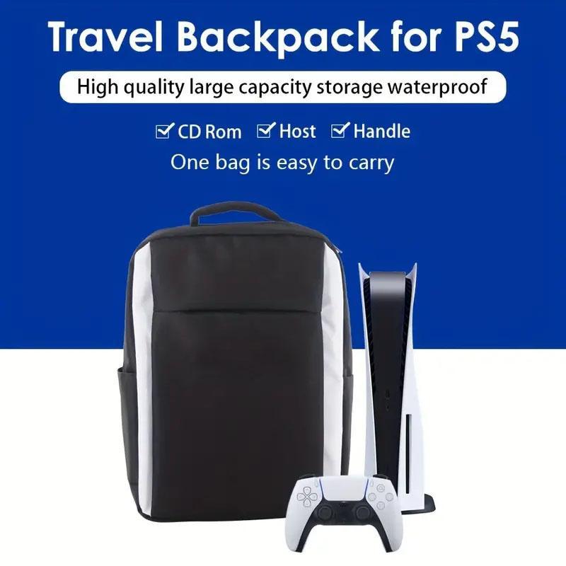Travel Backpack for PS5 Console, Protective Carrying Case Storage Bag Compatible with Sony PlayStation 5 Console, Headset, Game Discs, for PS5 Controller, Durable Outdoor Rucksack
