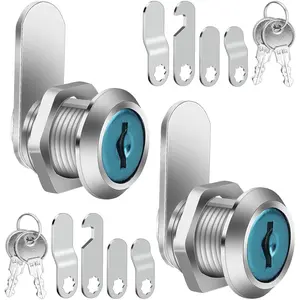 2 PCS 16mm Security Mailbox Locks, Cam & Lever Lock with 4 Different Lock Plates for Mailboxes and Cupboard Doors