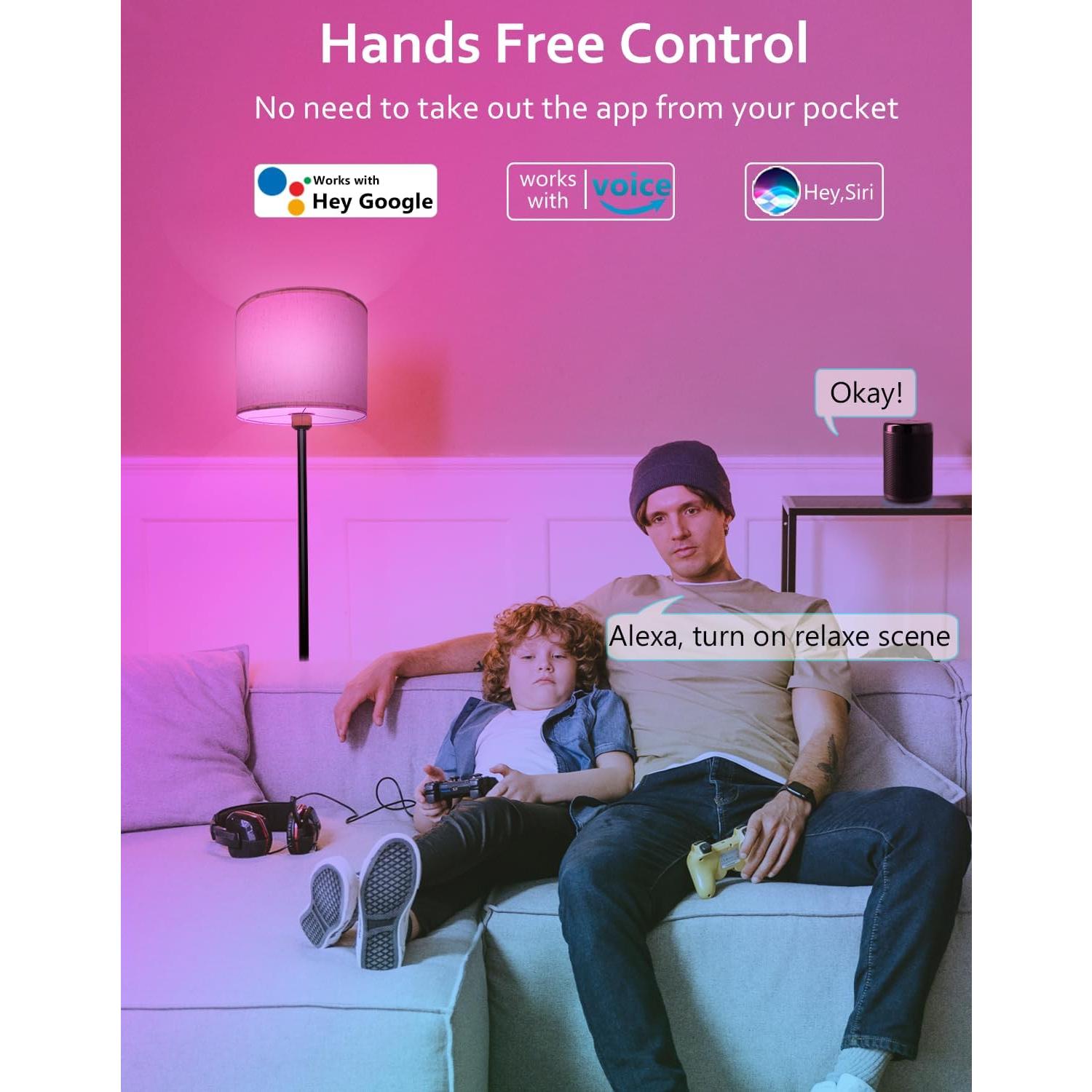 Floor lamp for Living Room Works with Alexa & , White Linen Lamp Shade LED Bright Tall Standing Floor Lamp with Remote for Bedroom Office, Modern Color Changing Dimmable WiFi Light. Floor lamp for Living Room Works with Alexa & , White Linen Lamp Shade LED Bright Tall Standing Floor Lamp with Remote for Bedroom Office, Modern Color Changing Dimmable WiFi Light.