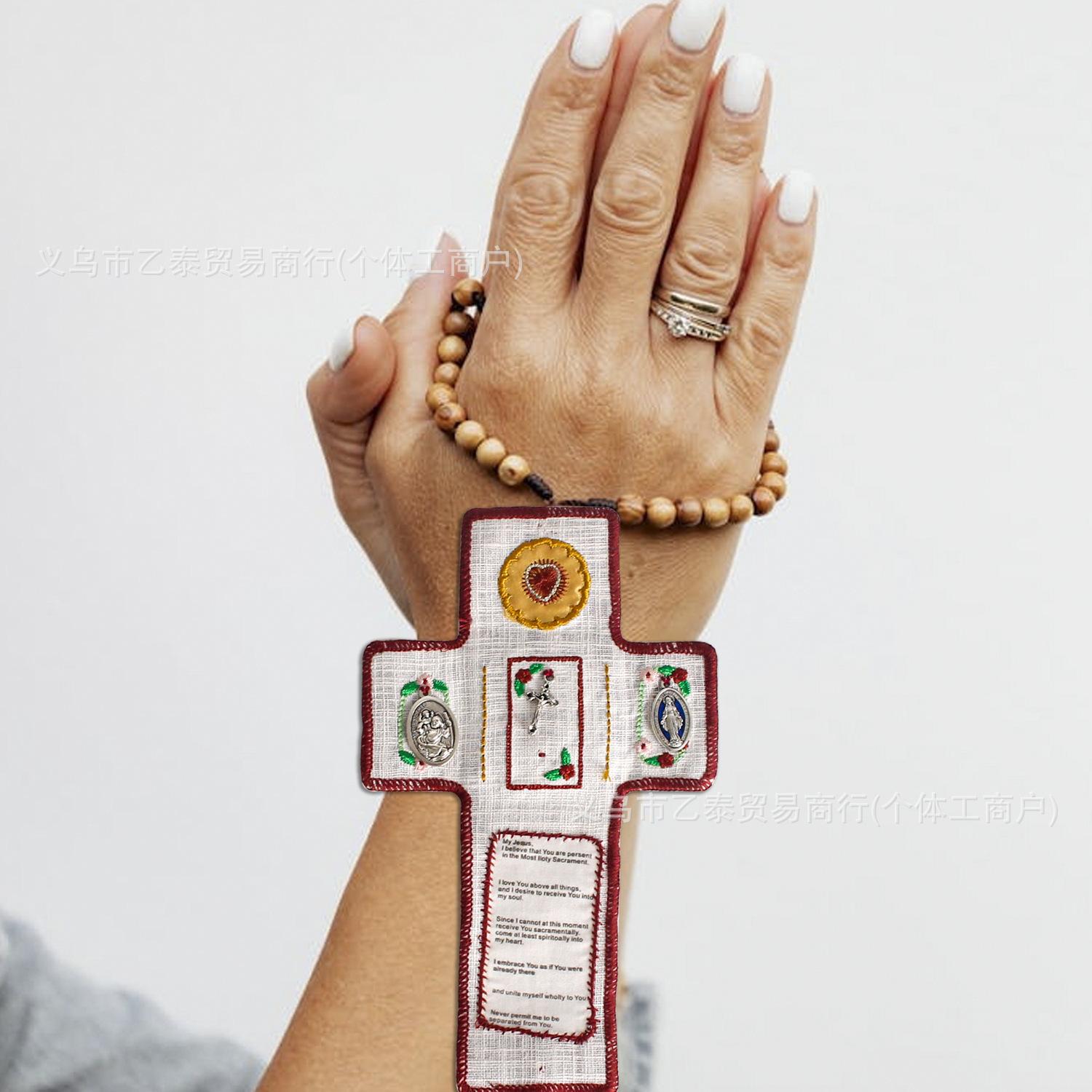 TK's cross-border best-selling new product: woven prayer pocket PocketShrinewithSilver cross TK's cross-border best-selling new product: woven prayer pocket PocketShrinewithSilver cross