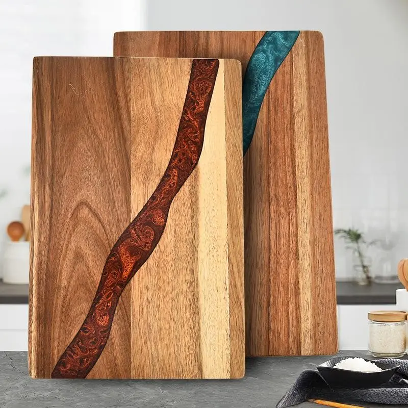 12-Inch Resin Cutting Board, Natural Edge Design, Food Grade, Multi-Functional Kitchen Essential, Ideal for Meat, Cheese, Fruits, Vegetables, Bread