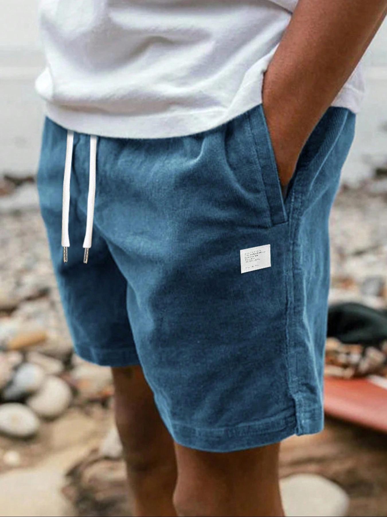 Men's Regular Fit Solid Color Corduroy Shorts, Casual Comfy Breathable Shorts for Summer, Men's Bottoms for Daily Wear, Outdoor Shorts, Casual Fashion Shorts