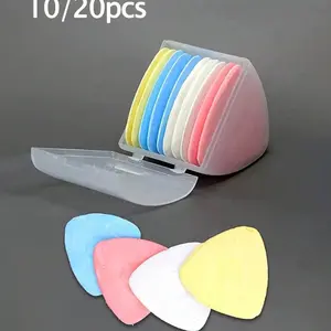 10/20pcs Colorful Erasable Triangle Chalk Set, Sewing Embroidery Makeup Marking Tools, Durable Plastic Storage Box Included