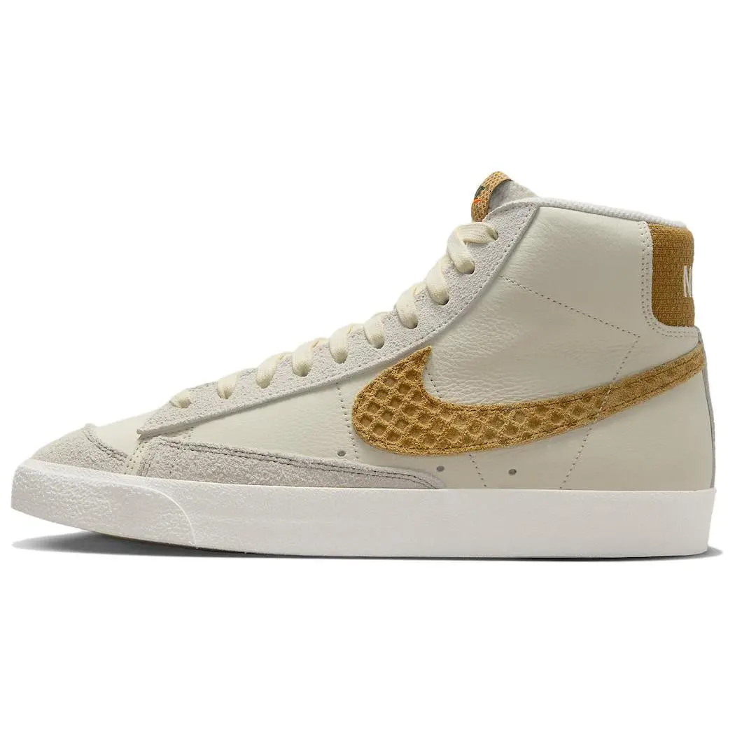 Nike Blazer Mid '77 Waffle Sneakers for Men – Slip-Resistant and Durable Beige Casual Shoes Verifiable, with credentials and supporting global authentication
