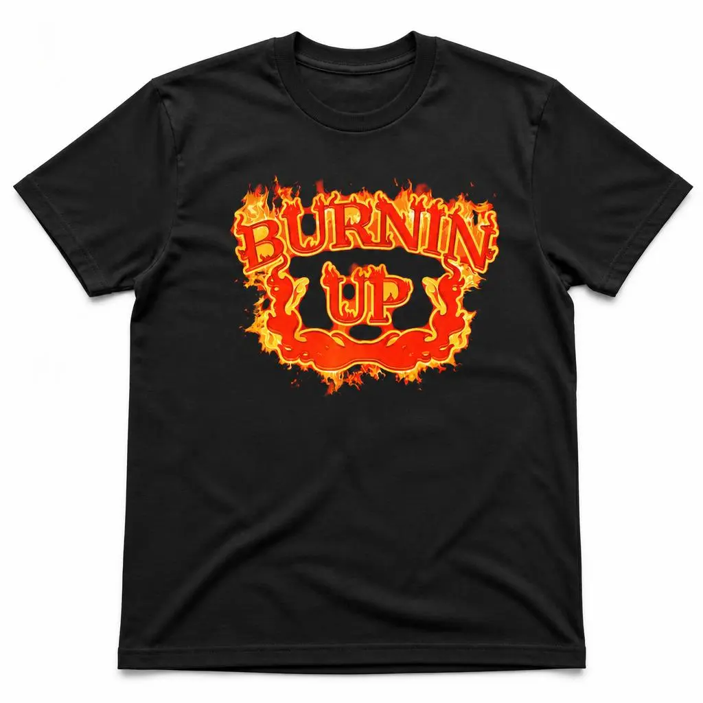 Burnin Up Vintage Flames Men Retro T Shirt Funny Gifts Tees Short Sleeve