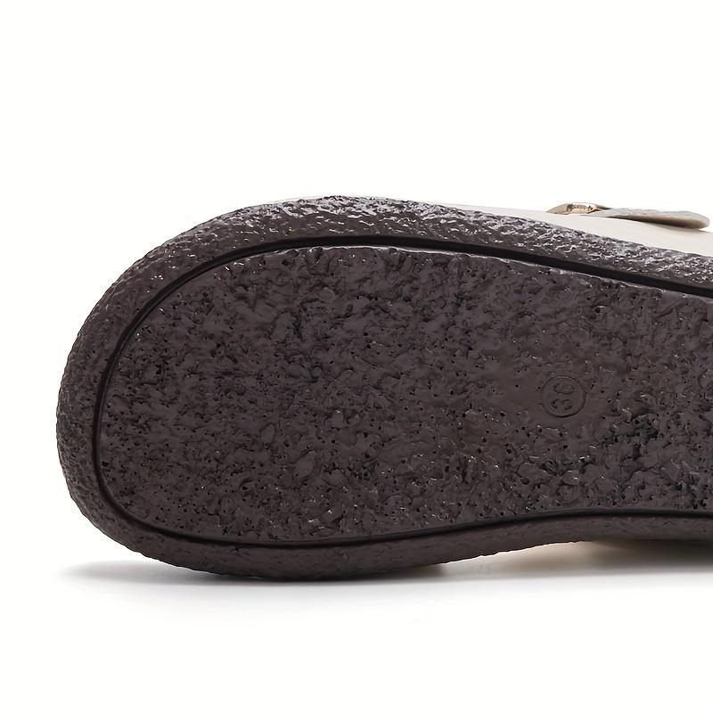 Women's Cork Footbed Slides Adjustable Buckled Slip On Slippers Open Toe Softy Flat Sandals Summer Leather MDSole Comfort Support