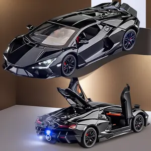 1:24 scale alloy sports car model, precisely replicating the streamlined body design of a supercar; the doors, hood and trunk can all be opened, making it suitable for use as a toy, a tabletop collectible item or a great gift for festivals.