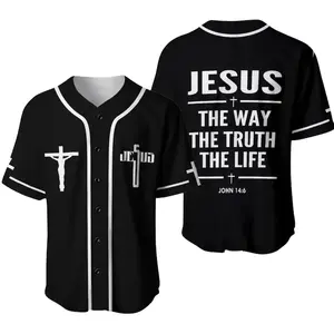 Jesus Baseball Jersey – Black Christian Button Up, Cross Crucifix Front, John 14 6 The Way The Truth The Life Back Print #   TikTokMadeMeBuyIt #   TikTokShop #   Jesus #   Baseball Jersey